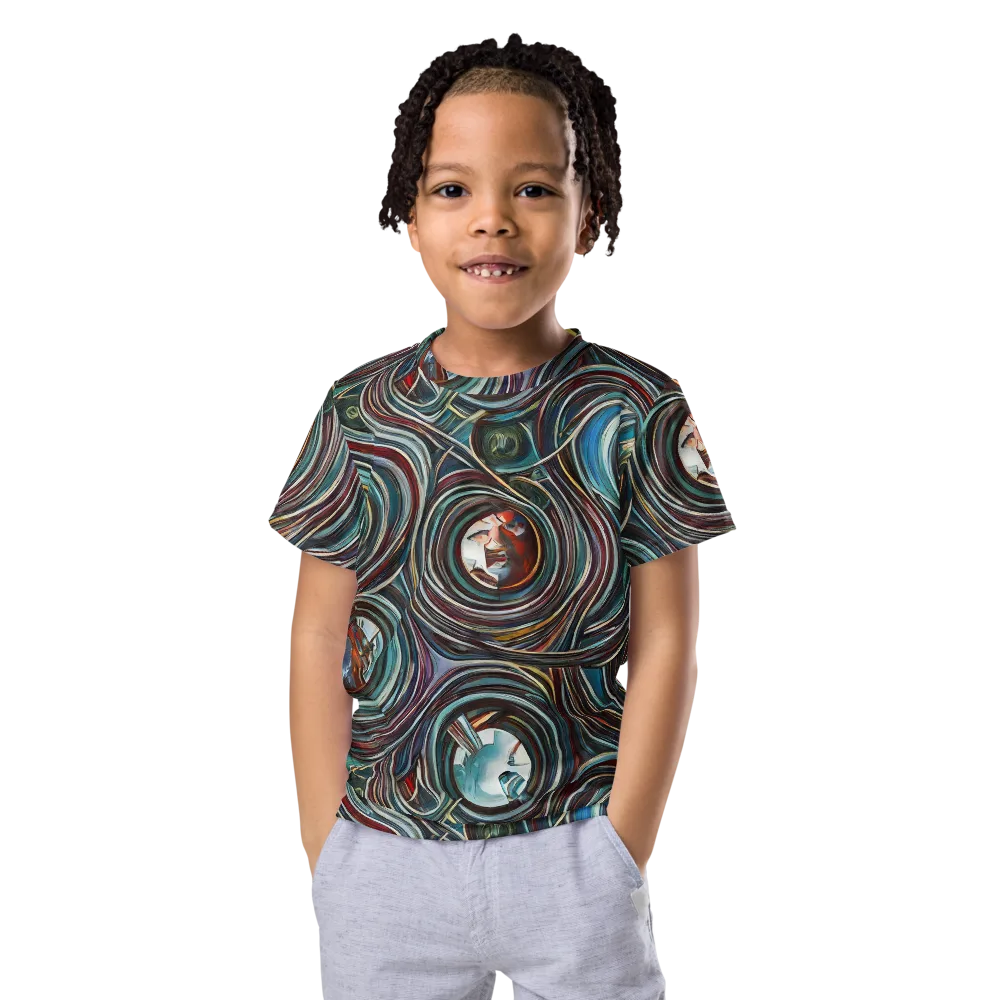 Vortex Portraits on Kids Crew Neck T-Shirt — Front