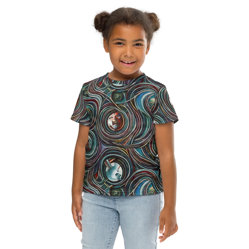 Vortex Portraits on Kids Crew Neck T-Shirt — Front