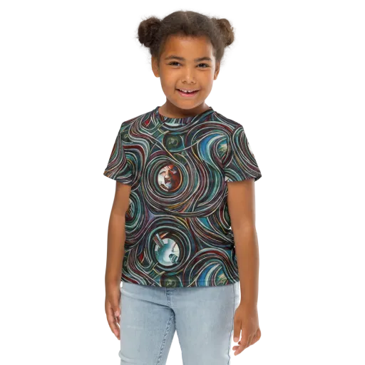 Vortex Portraits on a Kids Crew Neck T-Shirt