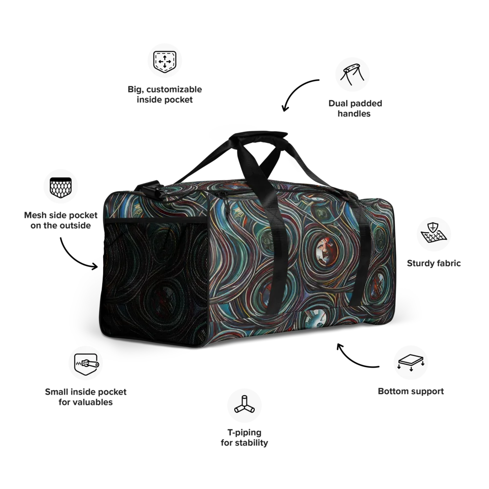 Vortex Portraits on Duffle Bag — Right Front