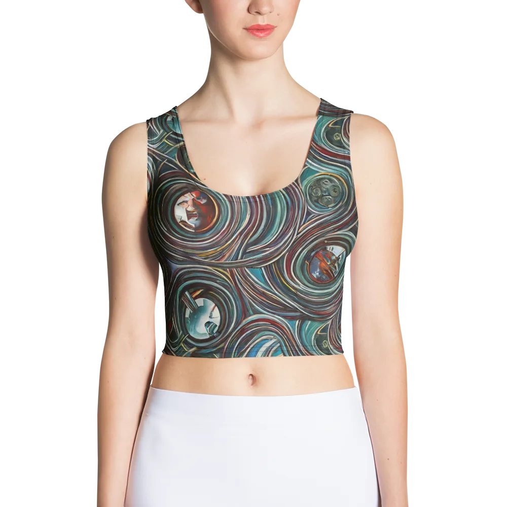 Vortex Portraits on Crop Top — Front