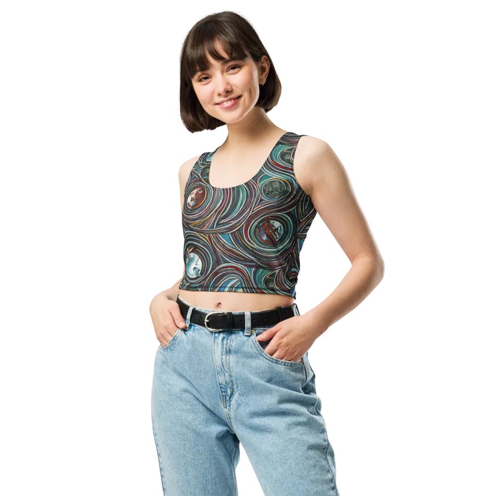 Vortex Portraits on Crop Top — Front