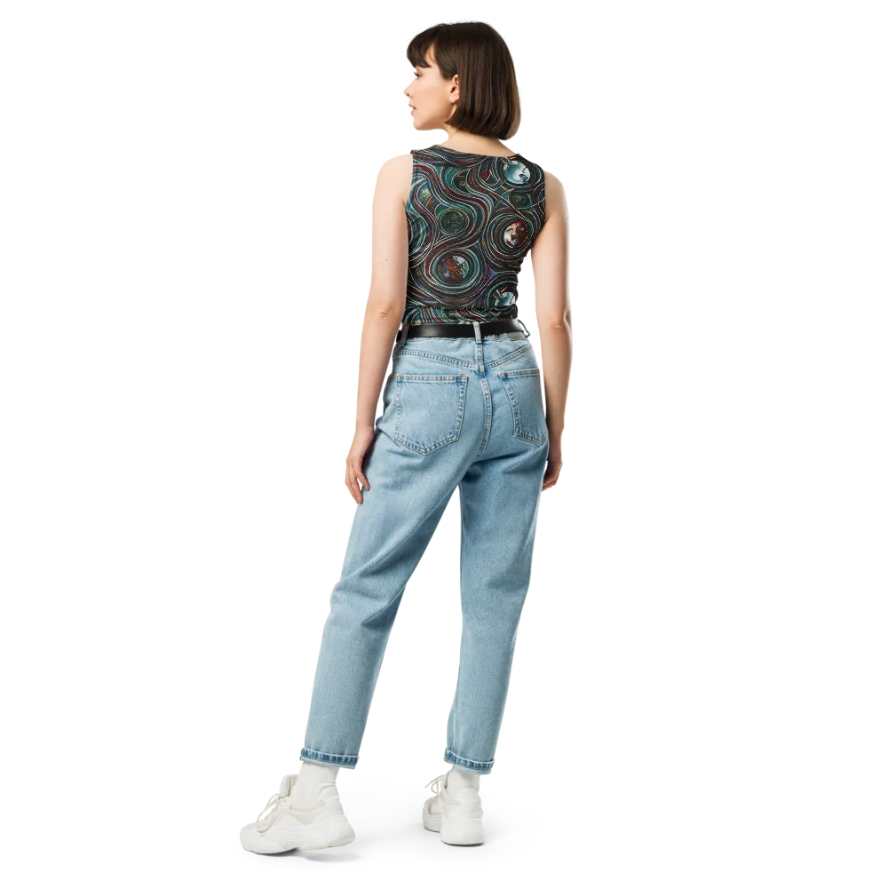 Vortex Portraits on Crop Top — Back