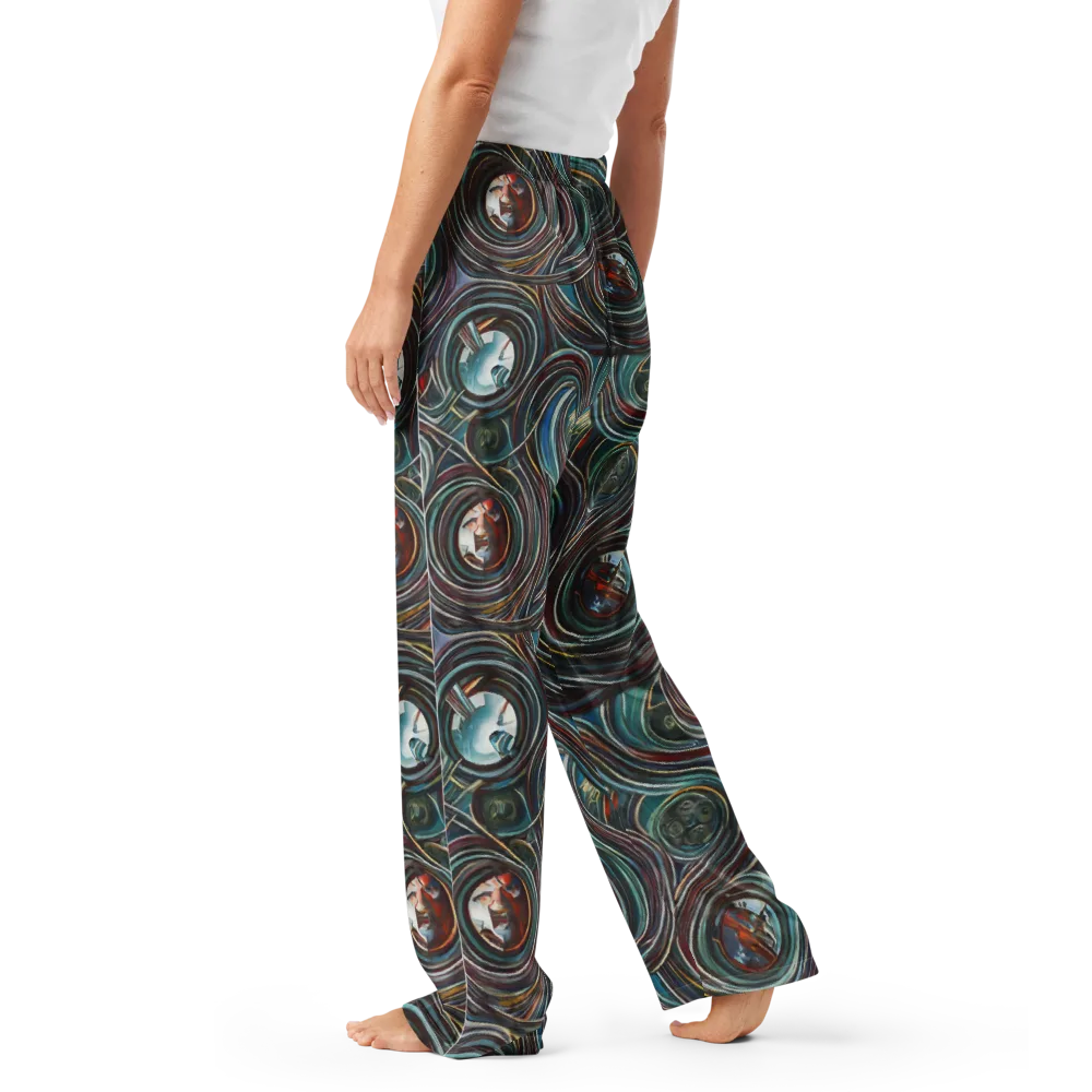 Vortex Portraits on Women's Pajama Pants — Left