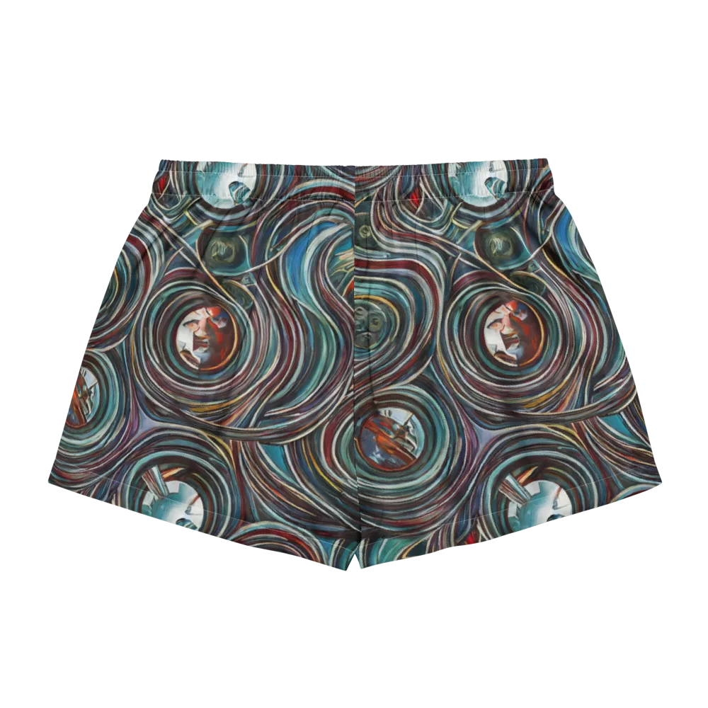 Vortex Portraits on Women's Pajama Shorts — Back