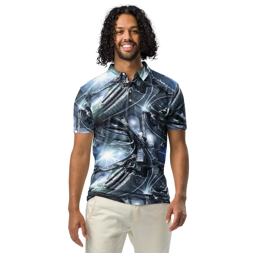 Starlight Engine on Men's Slim Fit Polo Shirt — Front