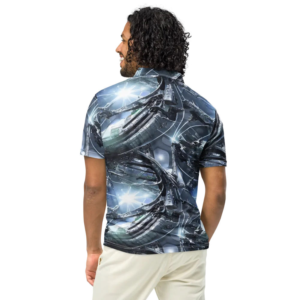 Starlight Engine on Men's Slim Fit Polo Shirt — Back