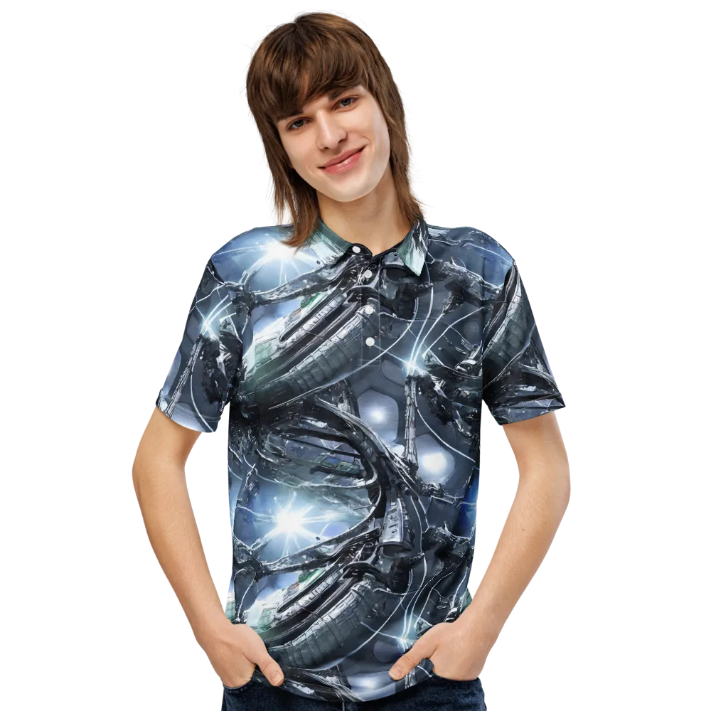 Starlight Engine on Men's Slim Fit Polo Shirt — Front