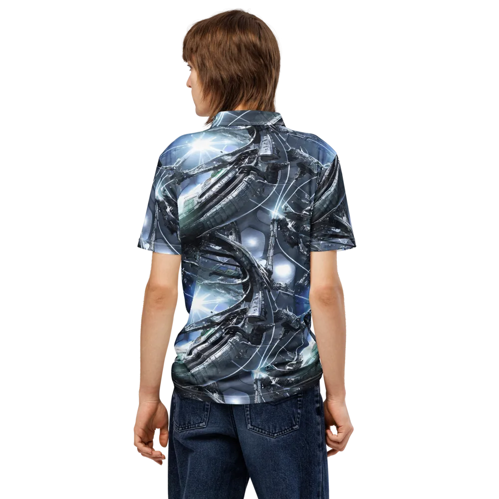 Starlight Engine on Men's Slim Fit Polo Shirt — Back