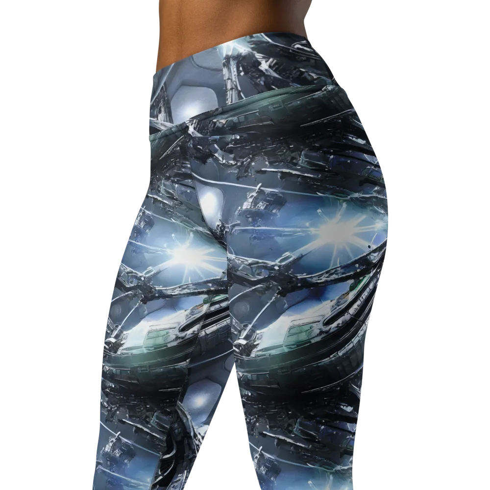 Starlight Engine on Yoga Leggings — Left Front