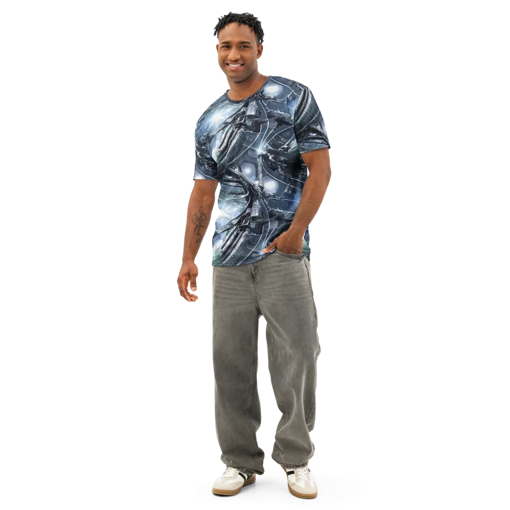 Starlight Engine on Men's Cotton Crew Neck T-Shirt — Front