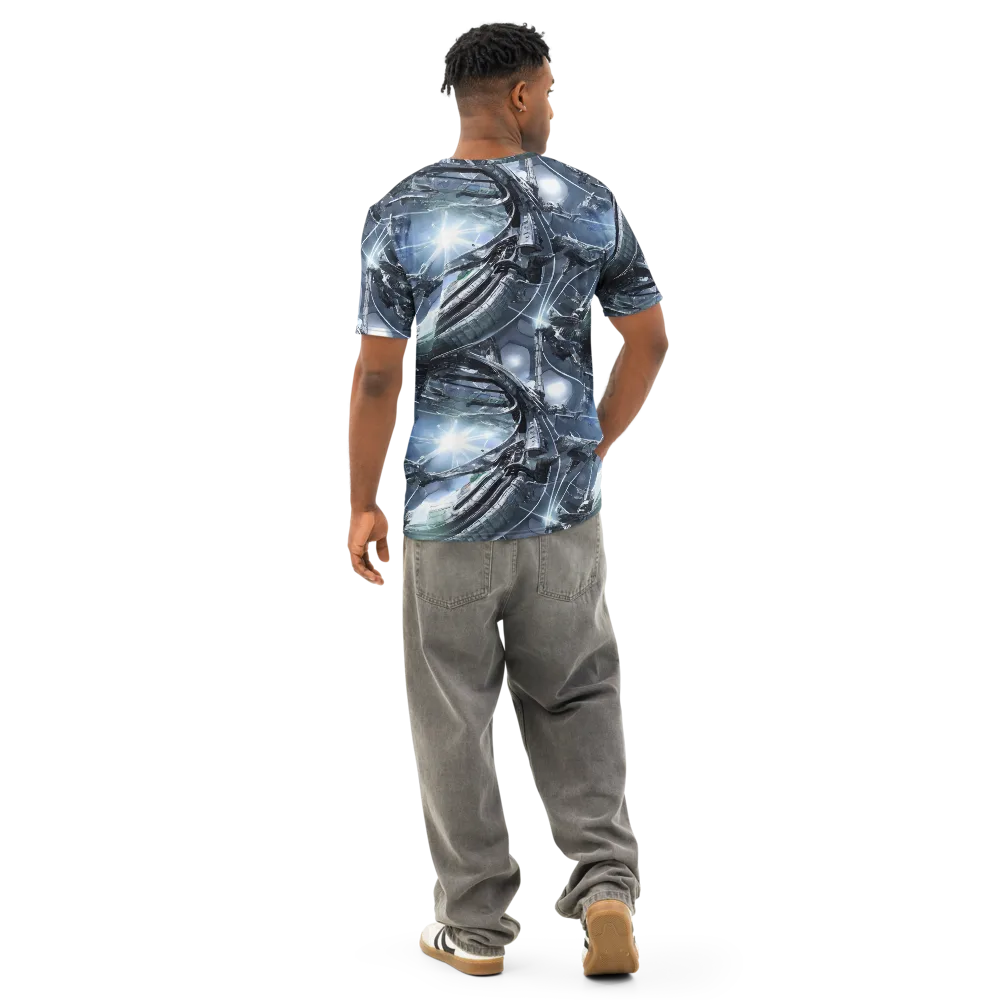 Starlight Engine on Men's Cotton Crew Neck T-Shirt — Back