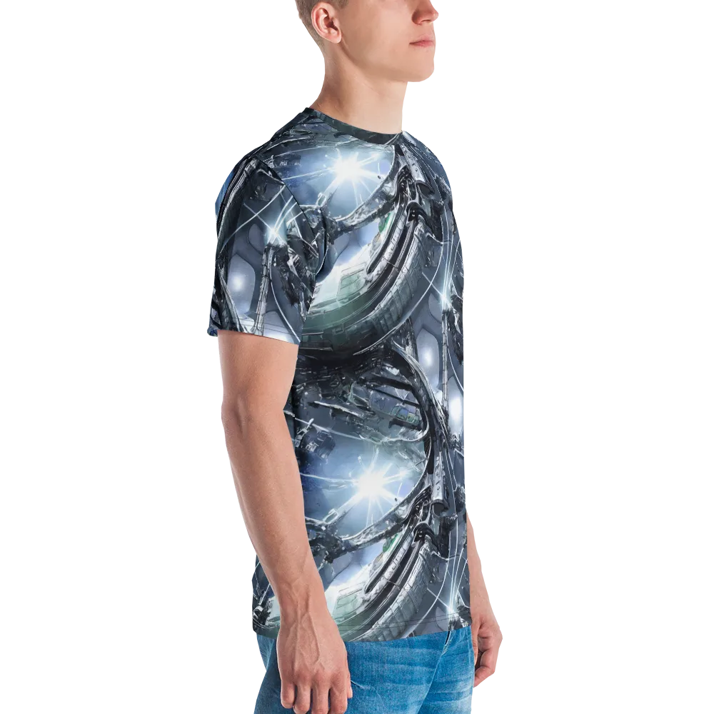 Starlight Engine on Men's Crew Neck T-Shirt — Right