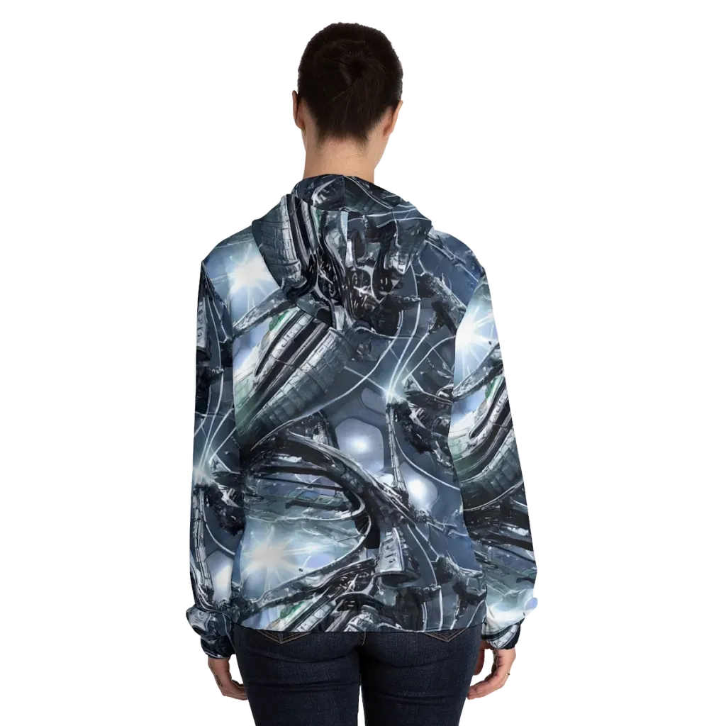 Starlight Engine on Women's Full-Zip Hoodie — Back On Person