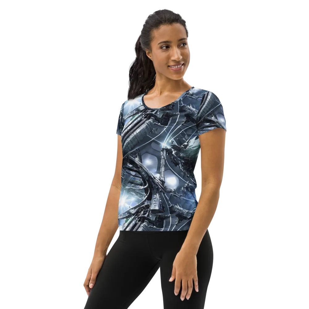 Starlight Engine on Women's Athletic T-Shirt — Left