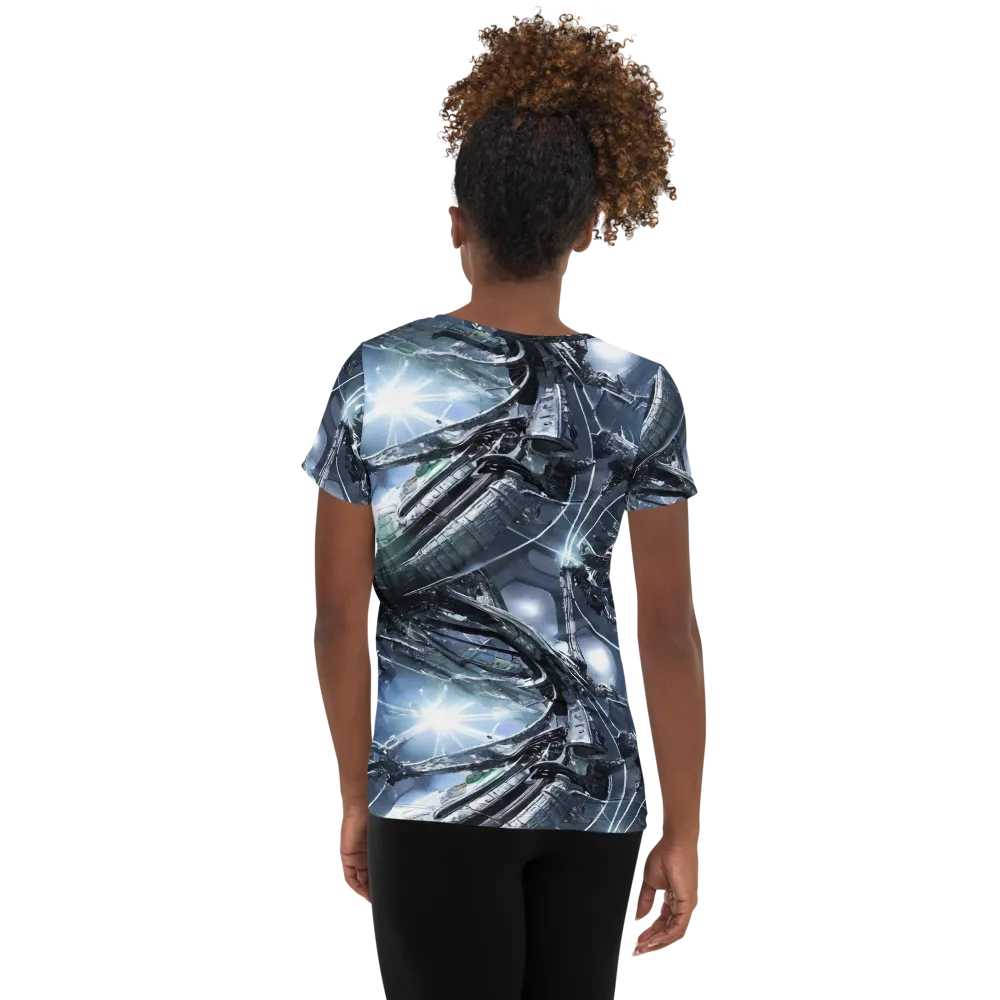 Starlight Engine on Women's Athletic T-Shirt — Back