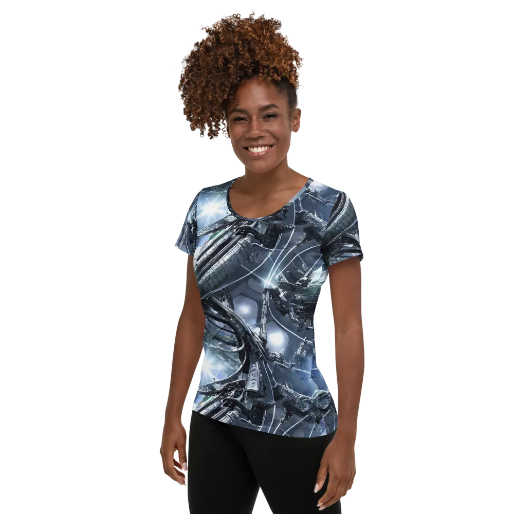 Starlight Engine on Women's Athletic T-Shirt — Left