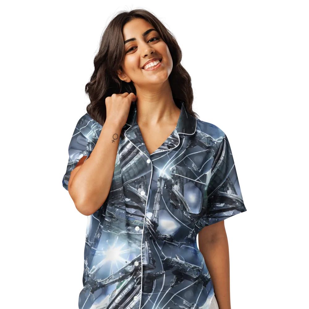 Starlight Engine on Women's Short Sleeve Pajama Top — Front
