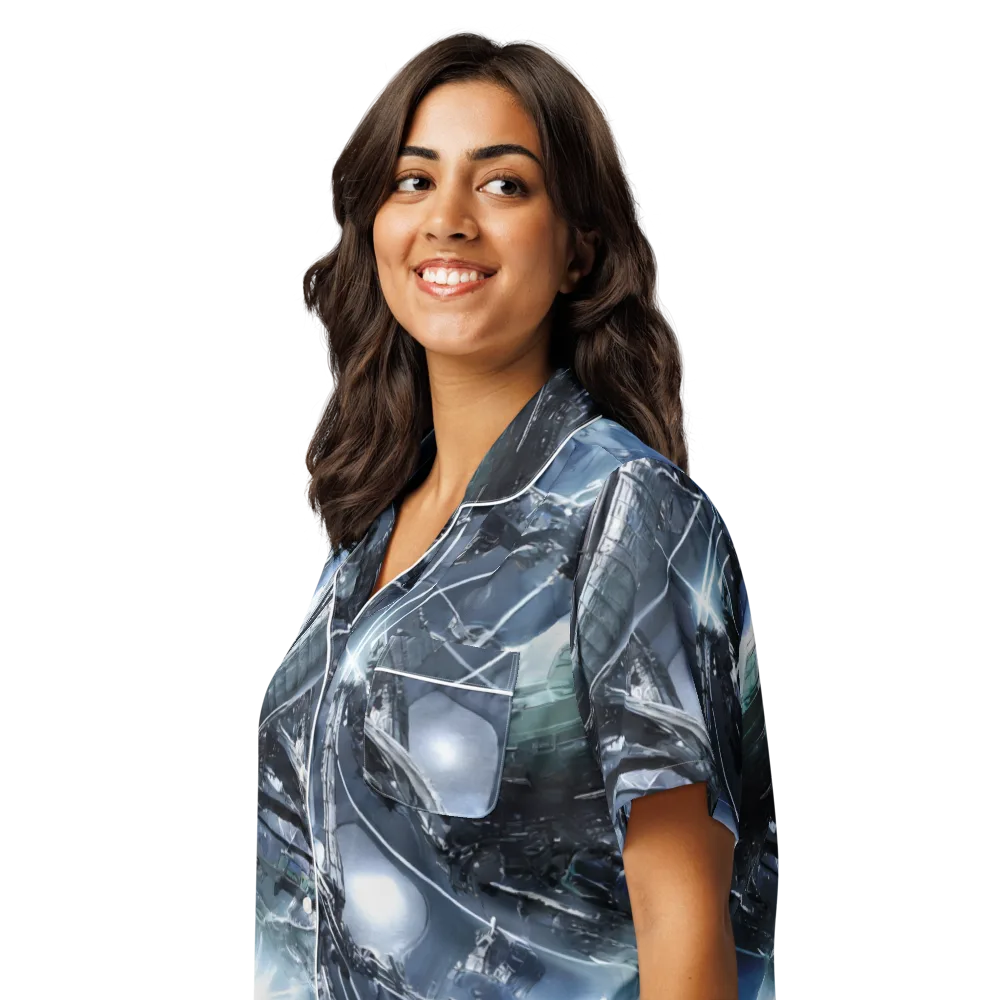Starlight Engine on Women's Short Sleeve Pajama Top — Left Front