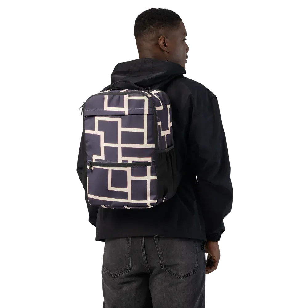 Gilded Gridlock on Utility Backpack — Back