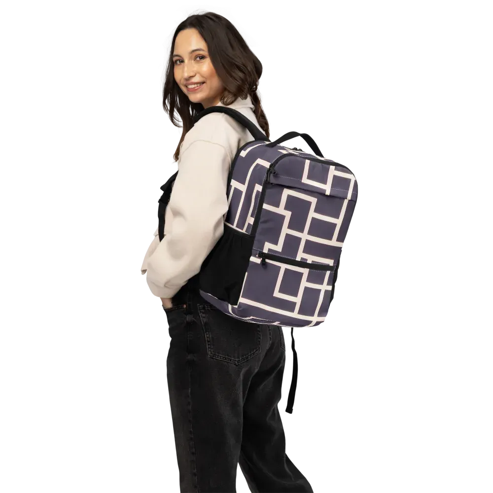 Gilded Gridlock on Utility Backpack — Back