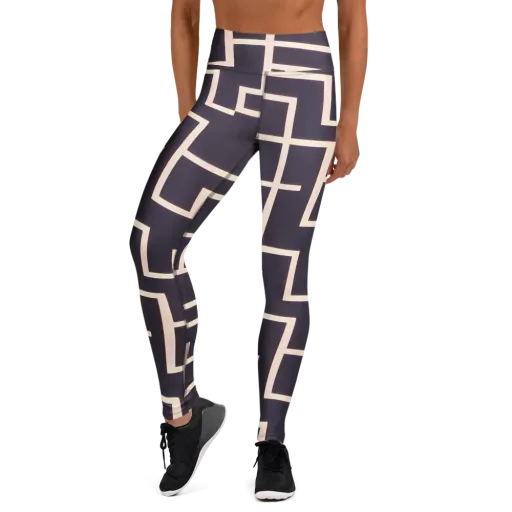 Gilded Gridlock on a Yoga Leggings