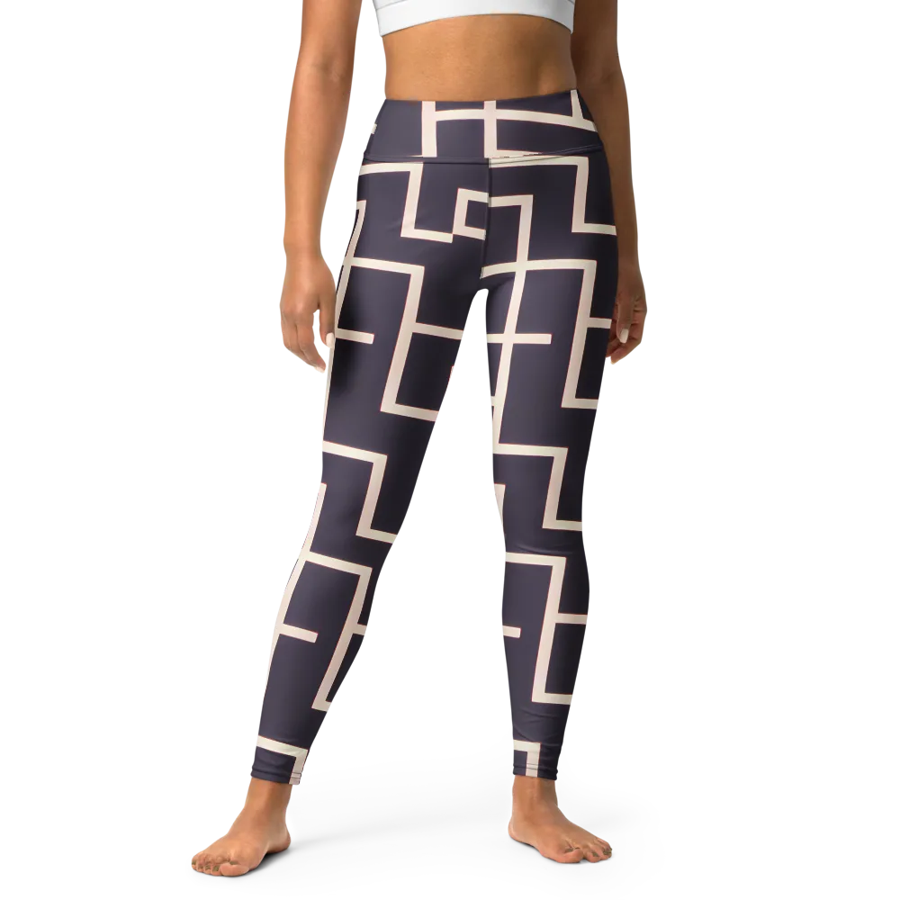 Gilded Gridlock on Yoga Leggings — Front
