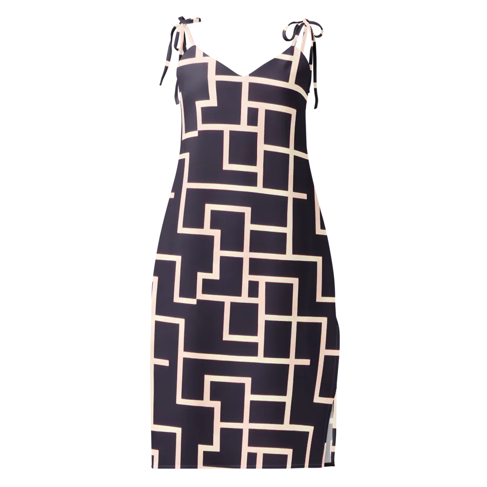 Gilded Gridlock on Slip Dress — Front