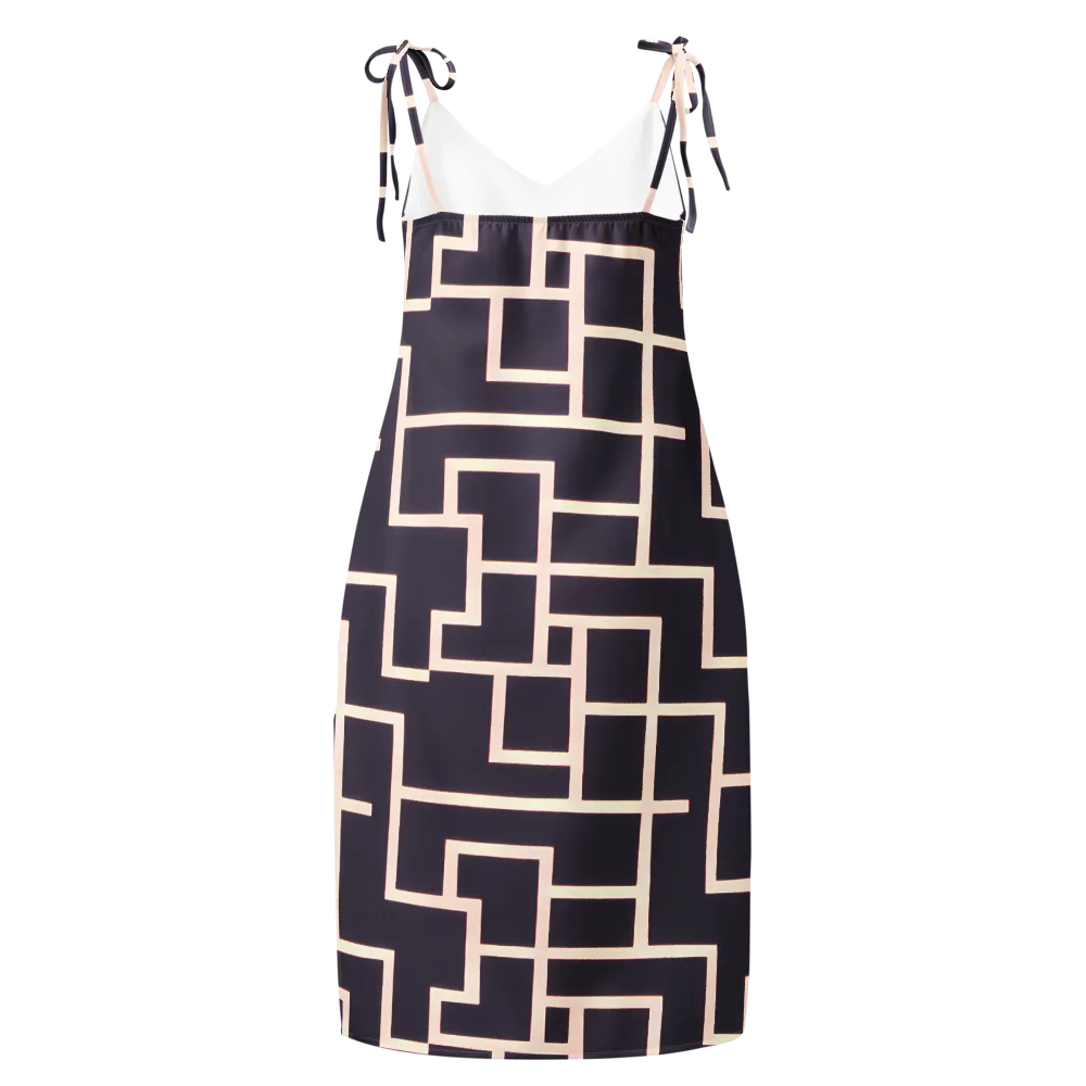 Gilded Gridlock on Slip Dress — Back