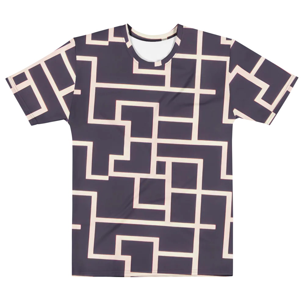 Gilded Gridlock on Men's Cotton Crew Neck T-Shirt — Front