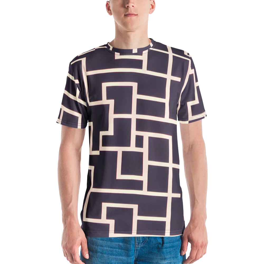 Gilded Gridlock on Men's Crew Neck T-Shirt — Front