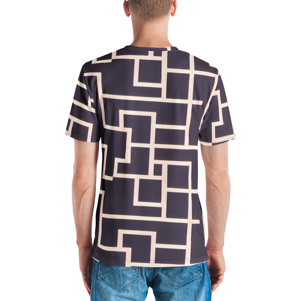 Gilded Gridlock on Men's Crew Neck T-Shirt — Back