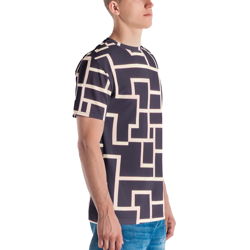 Gilded Gridlock on Men's Crew Neck T-Shirt — Right