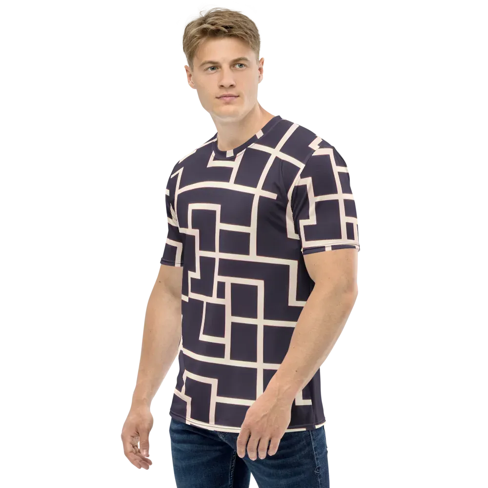 Gilded Gridlock on Men's Crew Neck T-Shirt — Left