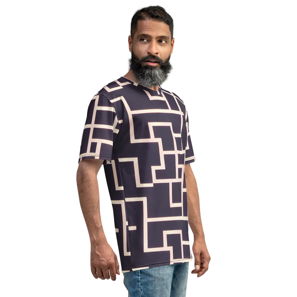 Gilded Gridlock on Men's Crew Neck T-Shirt — Right