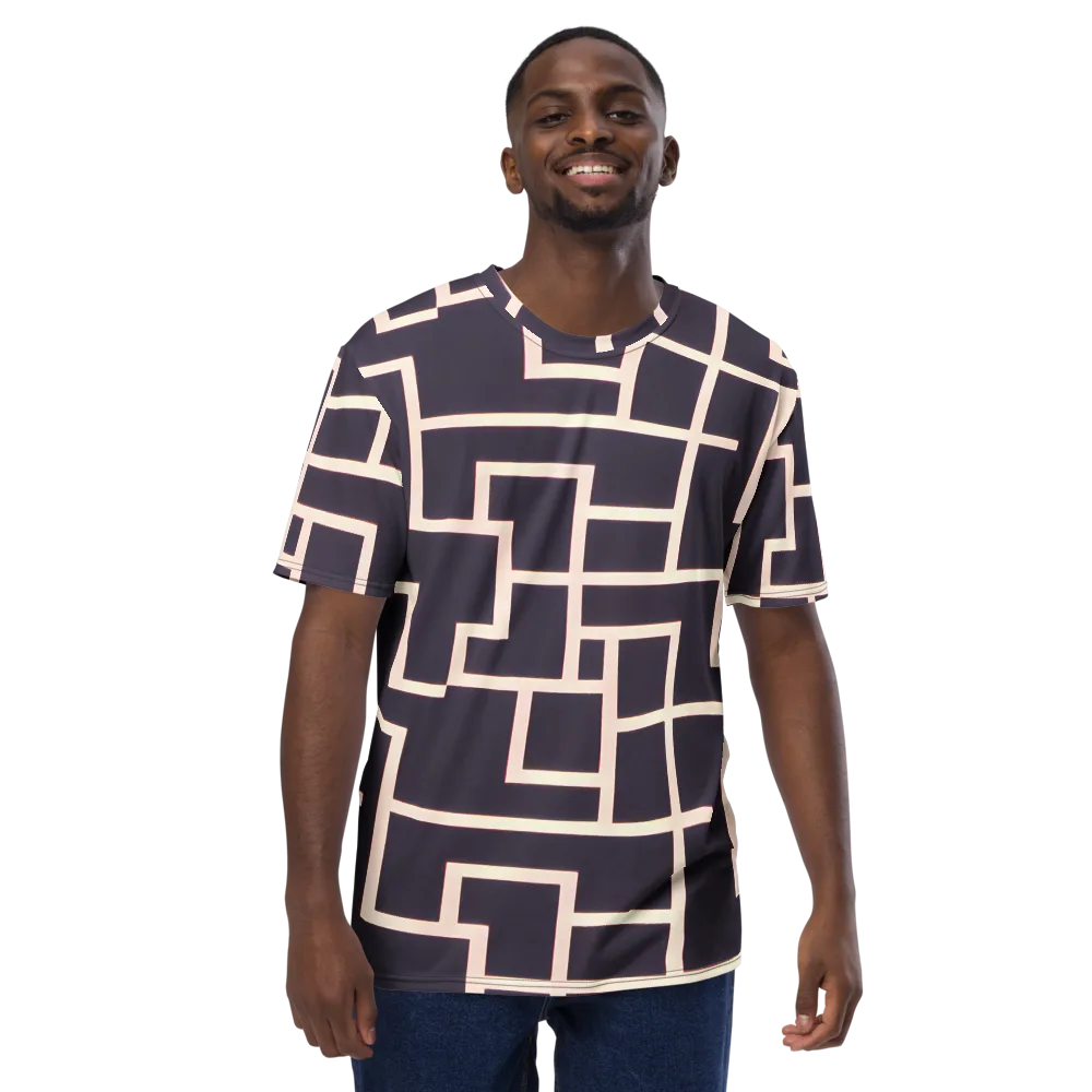 Gilded Gridlock on Men's Crew Neck T-Shirt — Front