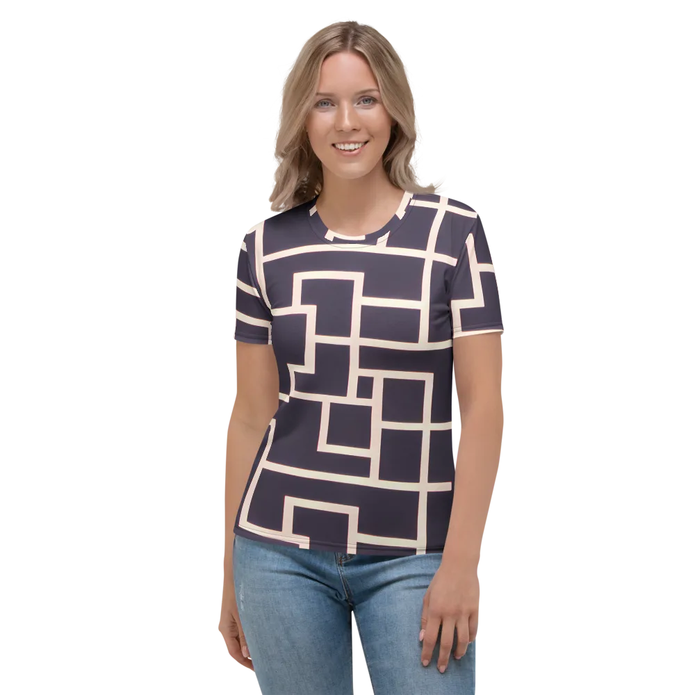Gilded Gridlock on Women's Crew Neck T-Shirt — Front