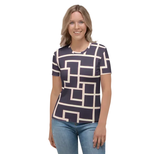 Gilded Gridlock on a Women's Crew Neck T-Shirt