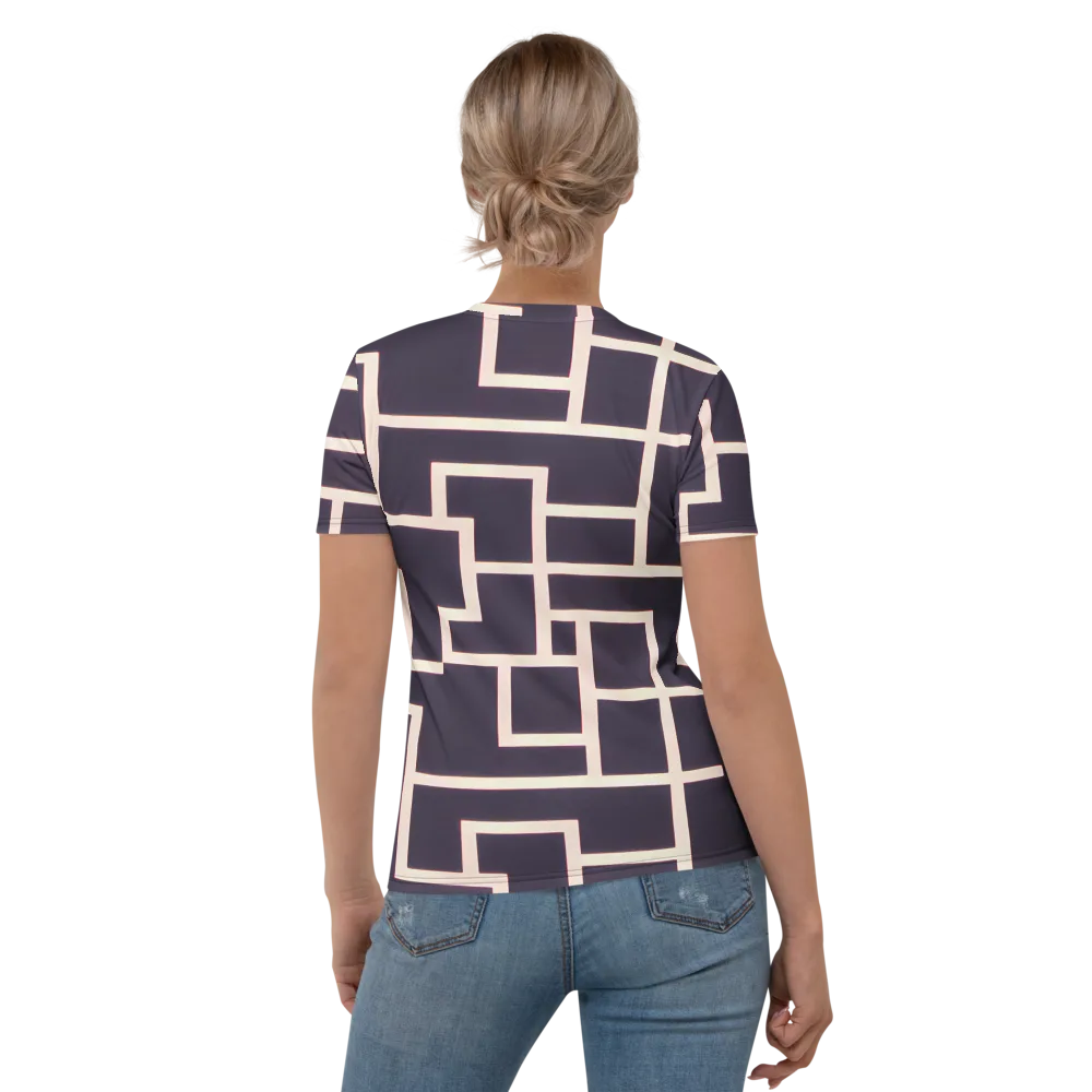 Gilded Gridlock on Women's Crew Neck T-Shirt — Back