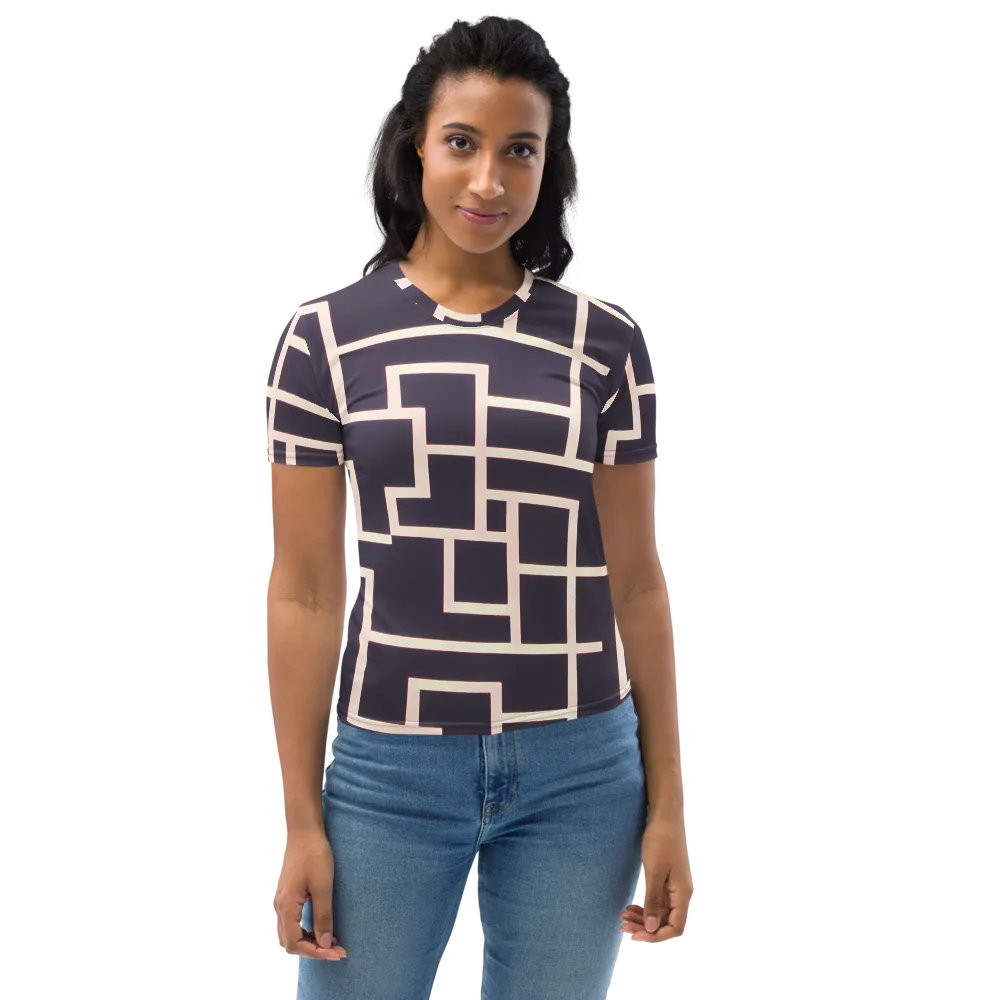 Gilded Gridlock on Women's Crew Neck T-Shirt — Front