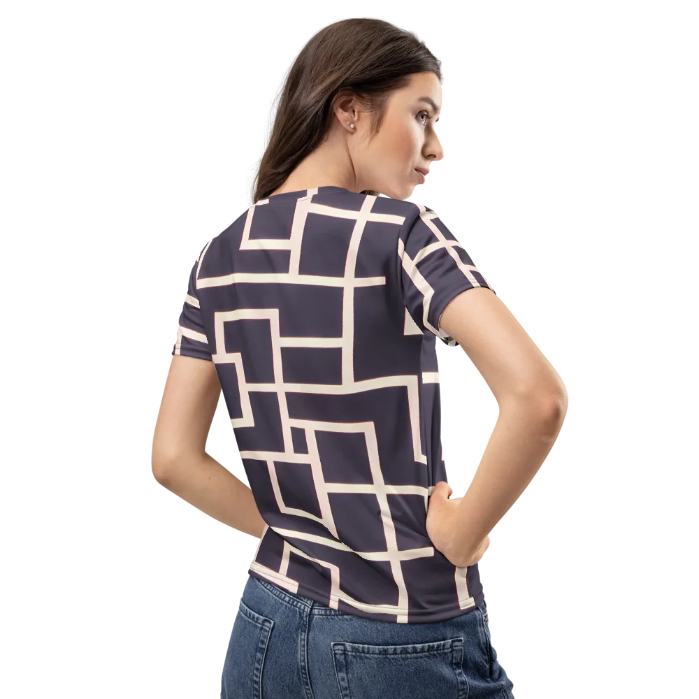 Gilded Gridlock on Women's Crew Neck T-Shirt — Back
