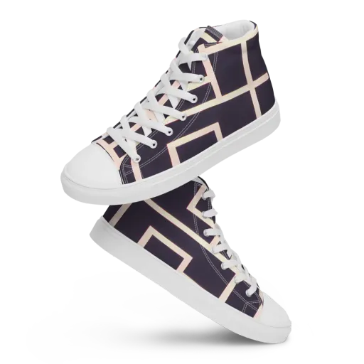 Gilded Gridlock on a Women's High Top Canvas Shoes