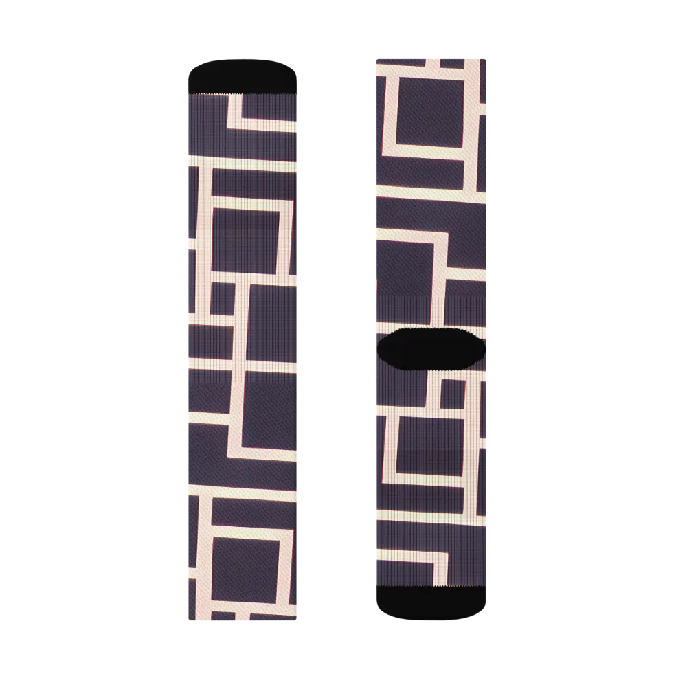 Gilded Gridlock on Socks — Left Sock