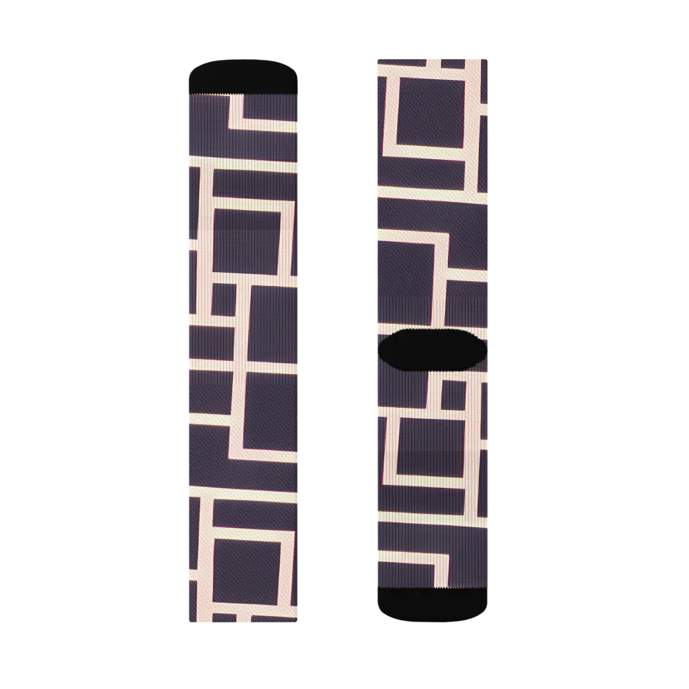 Gilded Gridlock on Socks — Right Sock