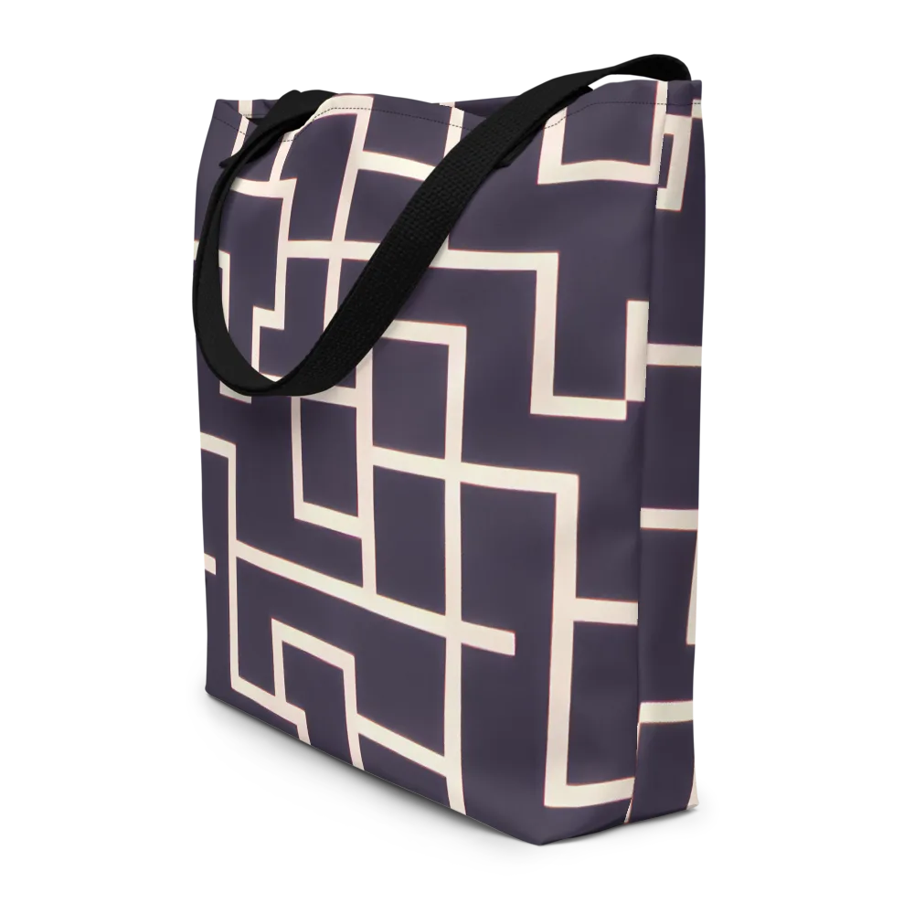 Gilded Gridlock on Large Tote Bag W/ Pocket — Front