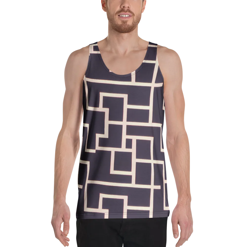 Gilded Gridlock on Men's Tank Top — Front