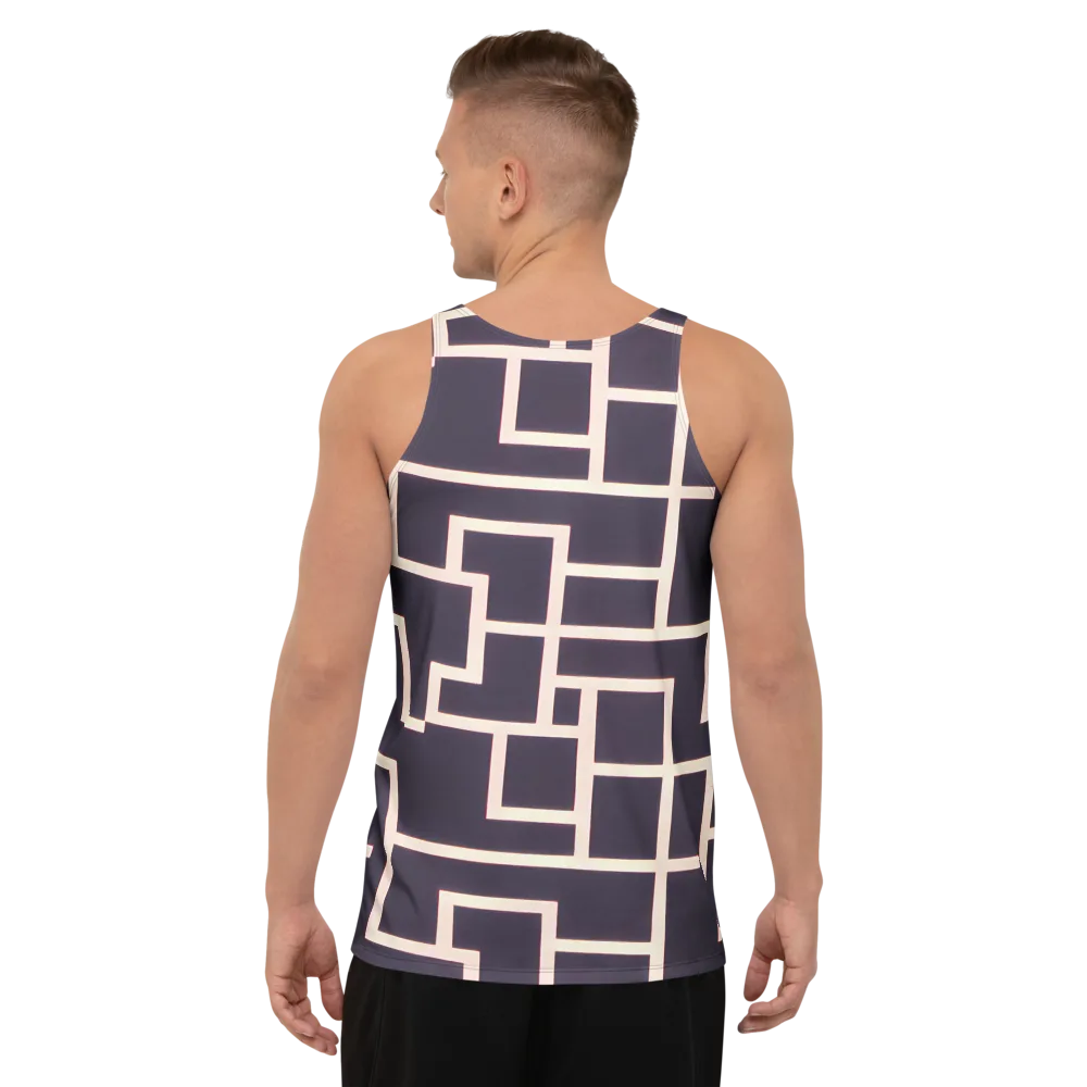 Gilded Gridlock on Men's Tank Top — Back