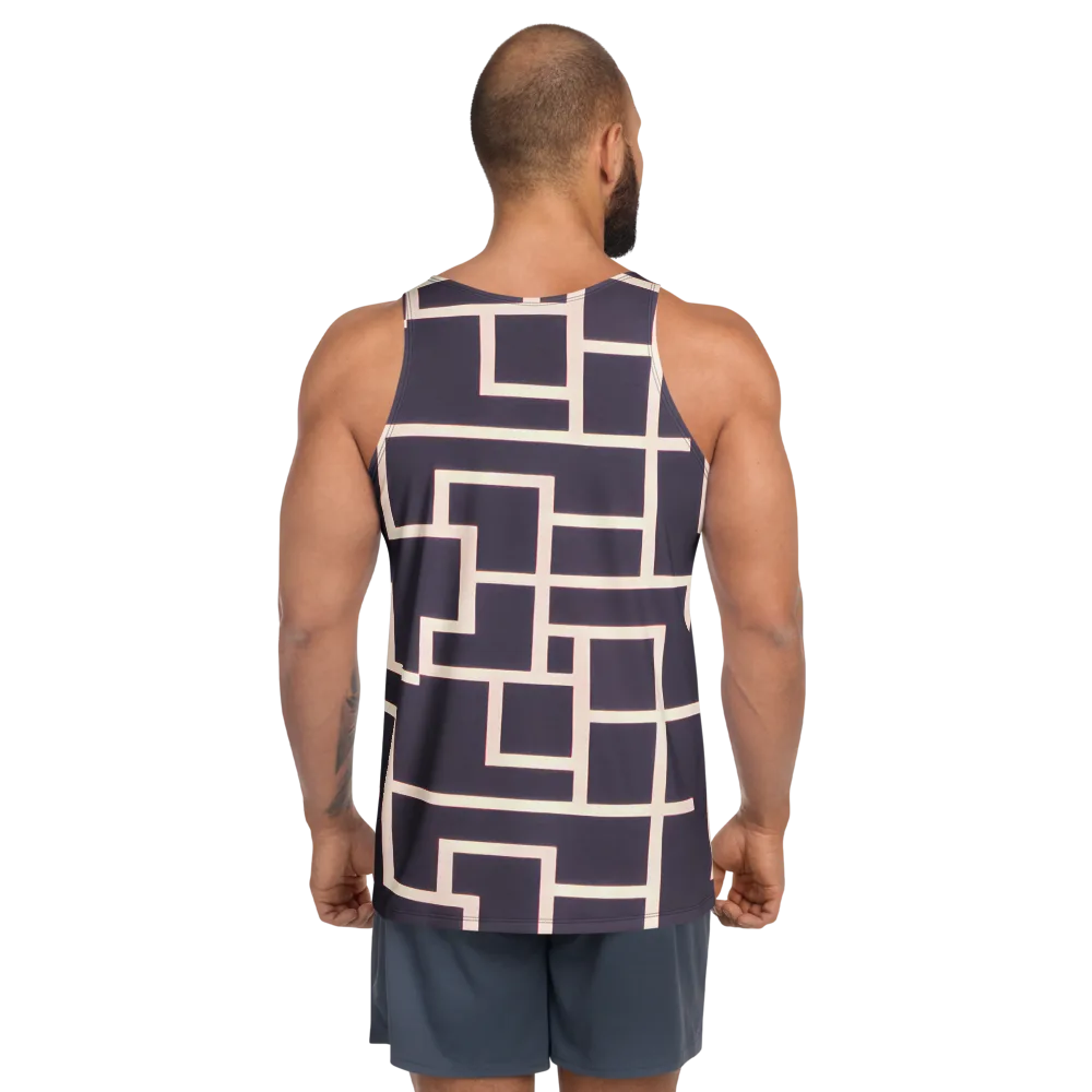 Gilded Gridlock on Men's Tank Top — Back