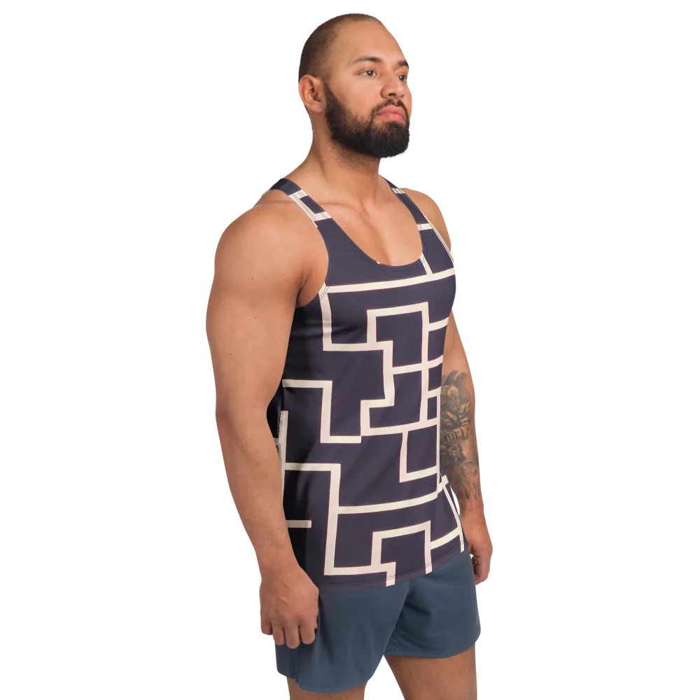 Gilded Gridlock on Men's Tank Top — Right Front
