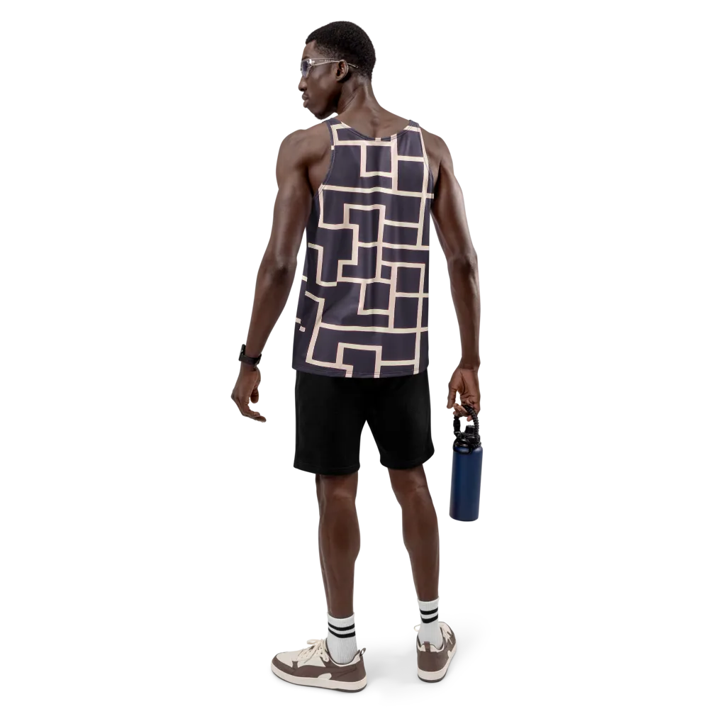 Gilded Gridlock on Men's Tank Top — Back